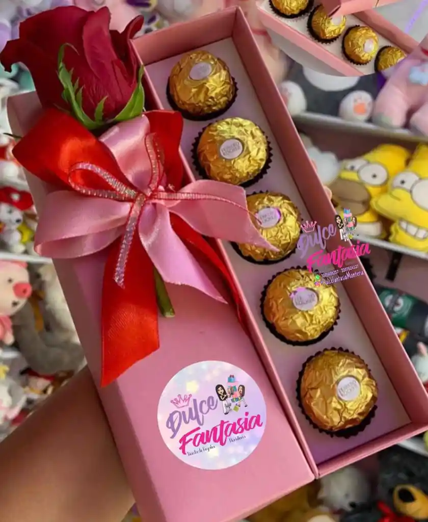 Caja Ferreros X5 Con Rosa