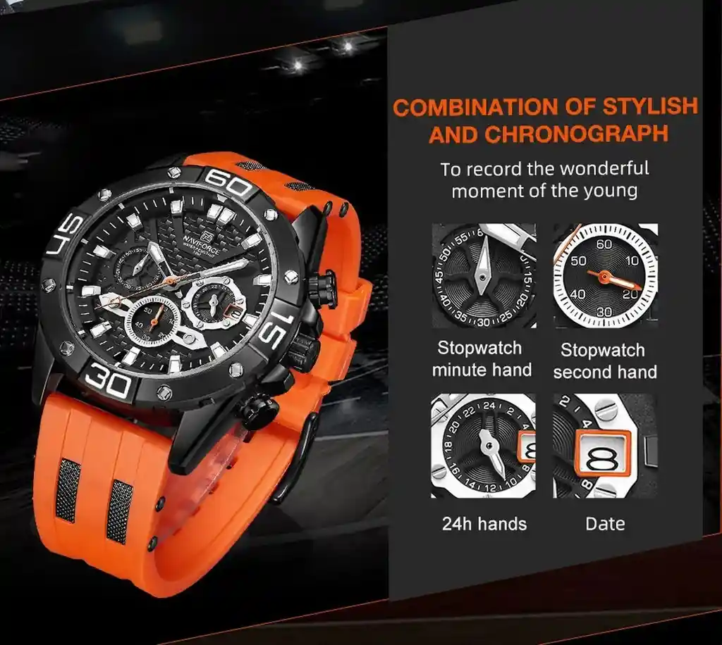 Reloj Naviforce Original Nf 8019t Cronografo + Estuche Dayoshop