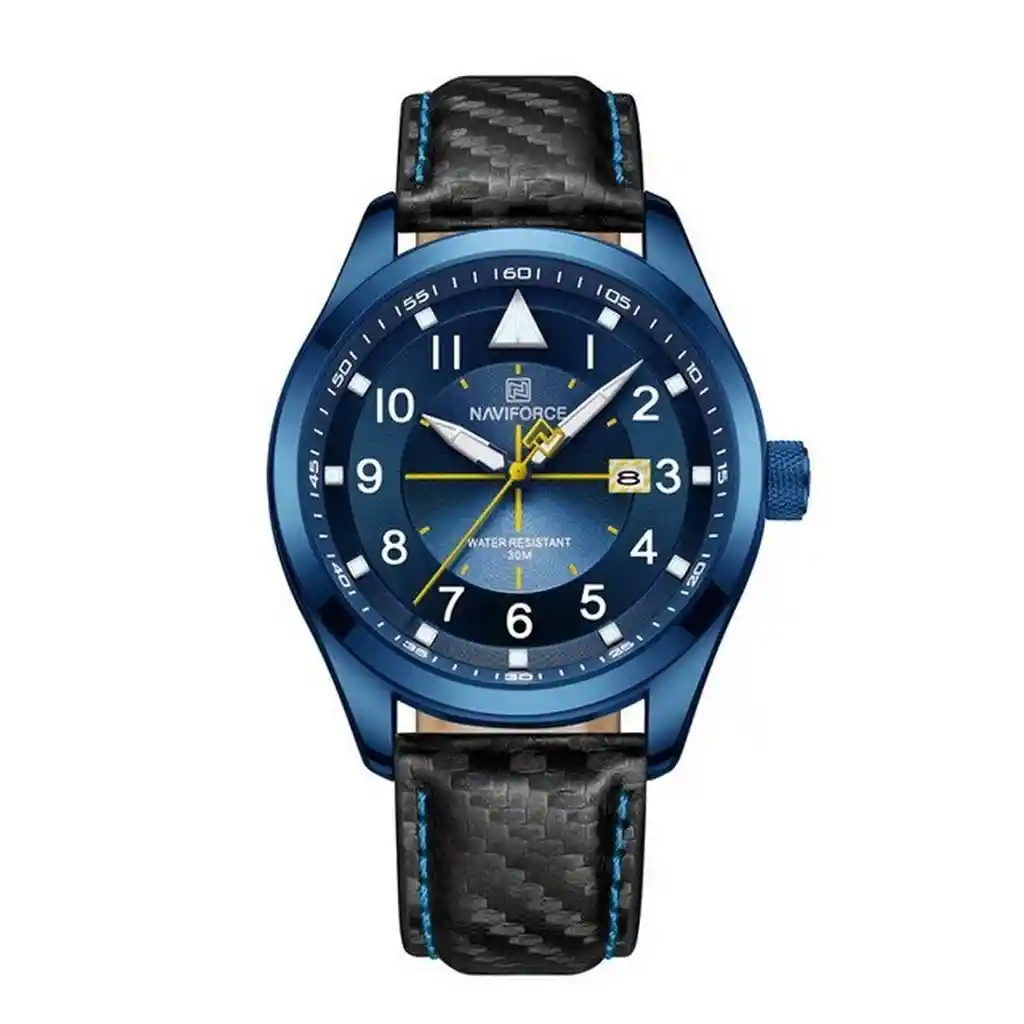 Reloj Naviforce Original Nf 8022 Cuero Azul + Estuche Dayoshop