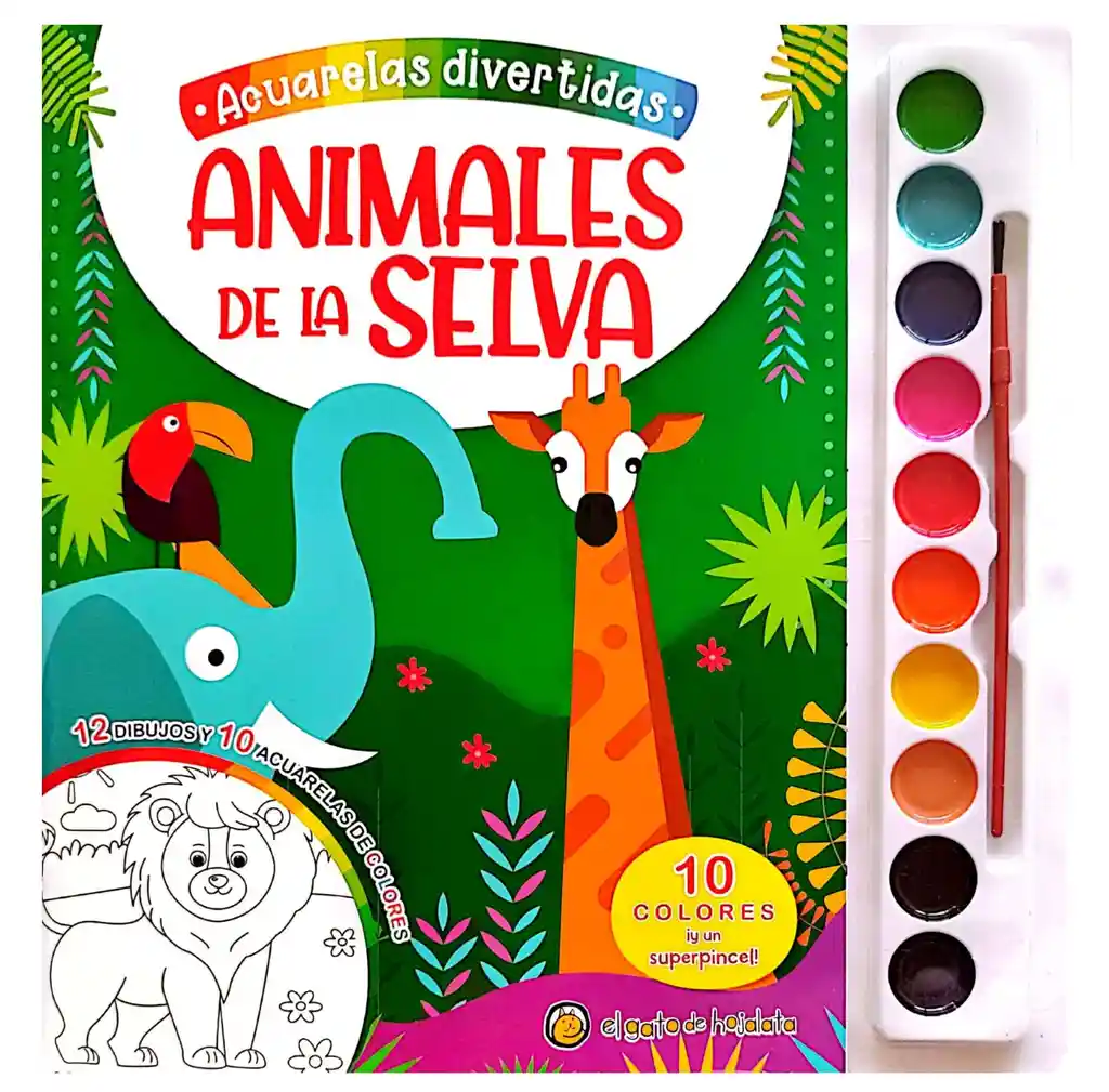 Libro De Manualidades Acuarelas Divertidas La Selva Arte Para Niños