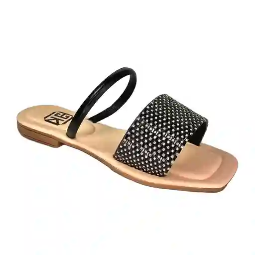 Calzado Zapato Casual Sandalia Plana Dama Karla Chacon Noelia Negro 35