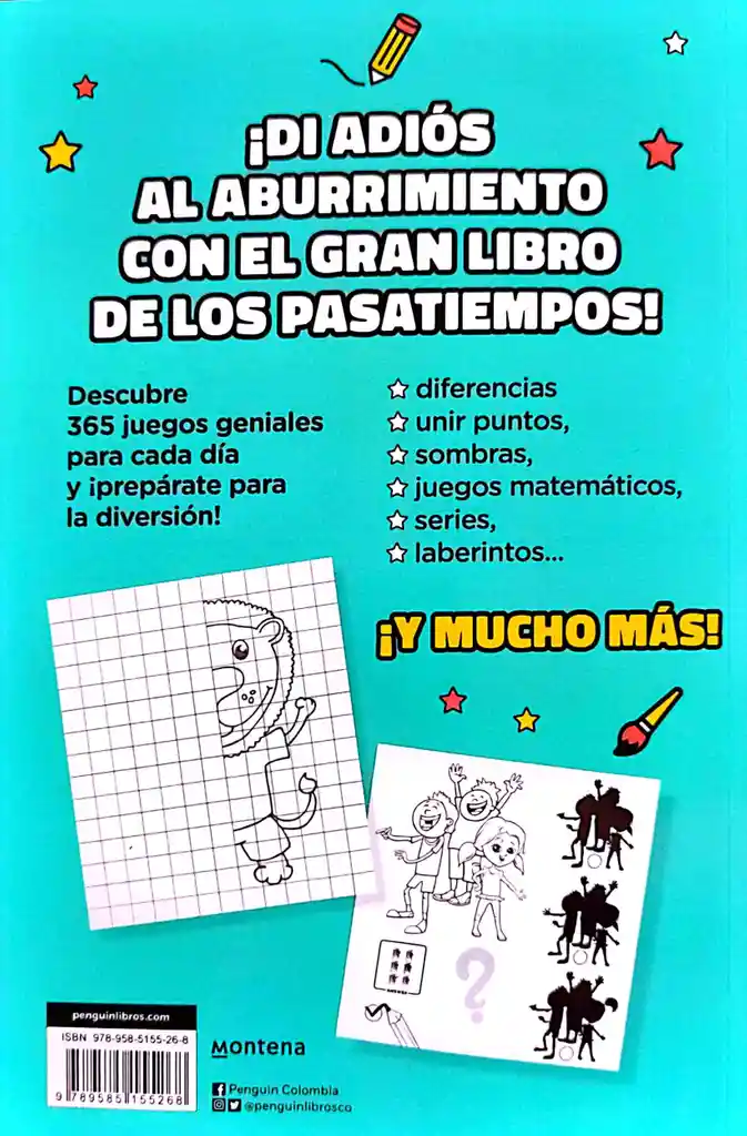 Libro De Pasatiempos 365 Juegos Divertidos Para Niños Niñas