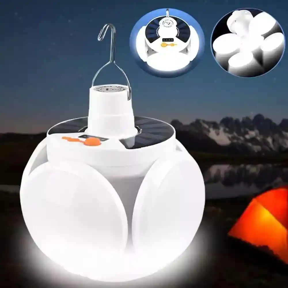 Bombillo Lámpara Solar Para Acampar, Luz Led, Control Remoto, Colgante