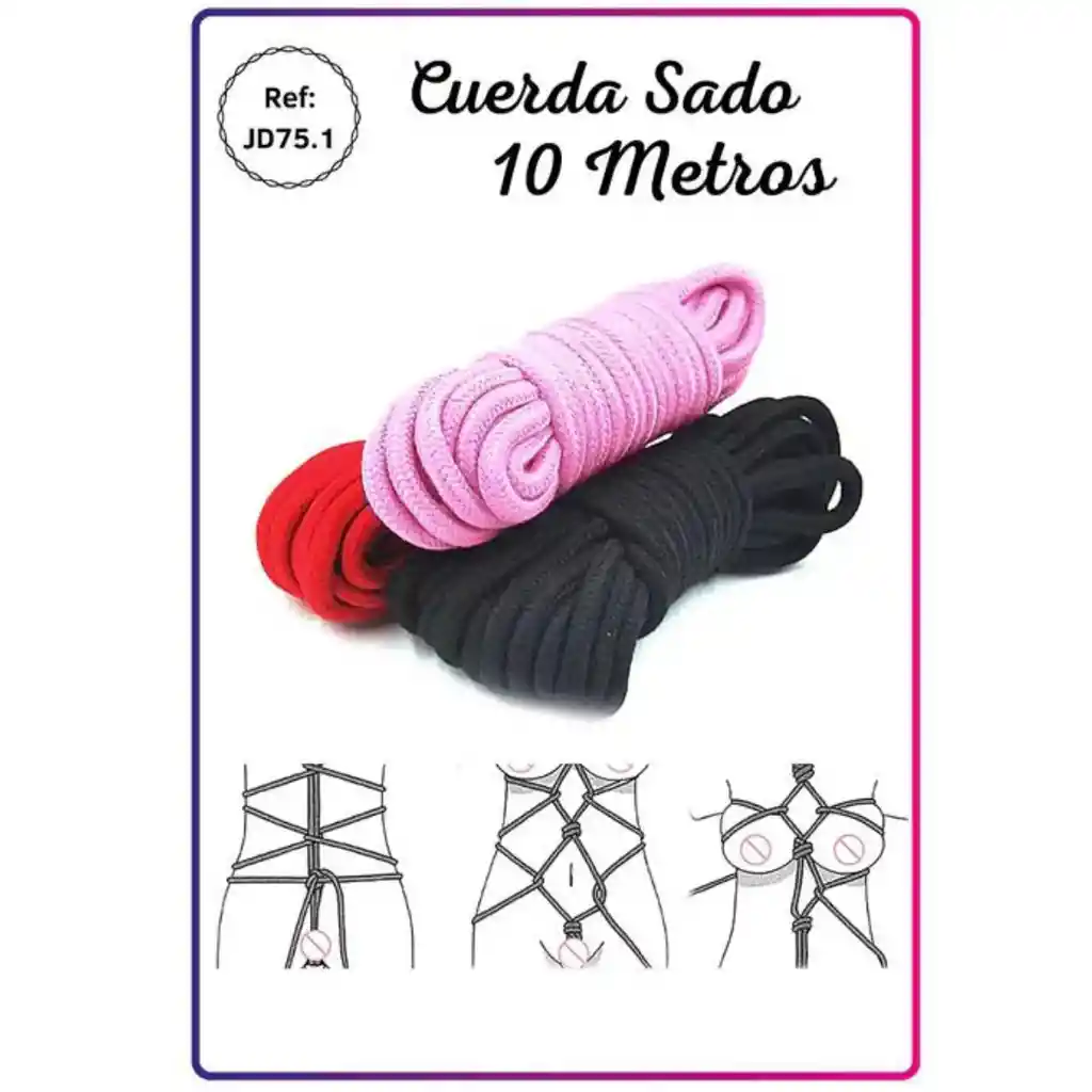 Cuerda Bondage 10 Metros Color Negro Sado Bdsm