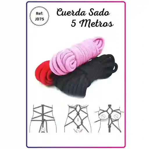 Cuerda Bondage 5 Metros Color Negro Sado Bdsm