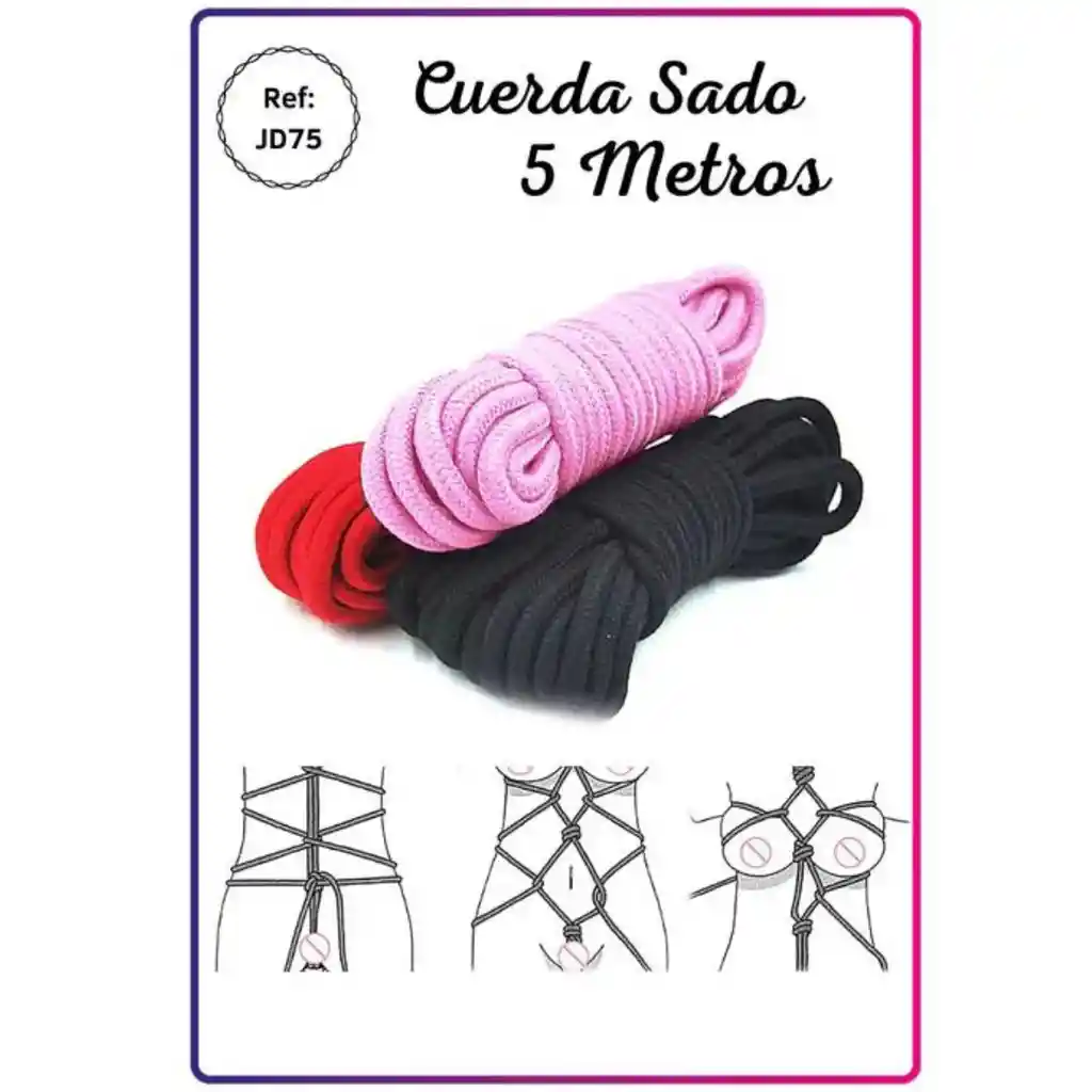 Cuerda Bondage 5 Metros Color Negro Sado Bdsm