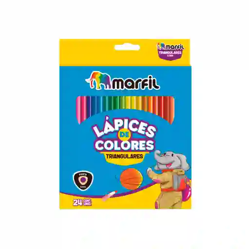 Lápices De Colores Triangulares X24 Marfil