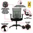 Silla De Oficina Jerico Gerente Espalda Gris Asiento Negro Base Nylon