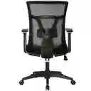 Silla De Oficina Jerico Gerente Espalda Gris Asiento Negro Base Nylon