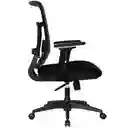 Silla De Oficina Jerico Gerente Espalda Gris Asiento Negro Base Nylon