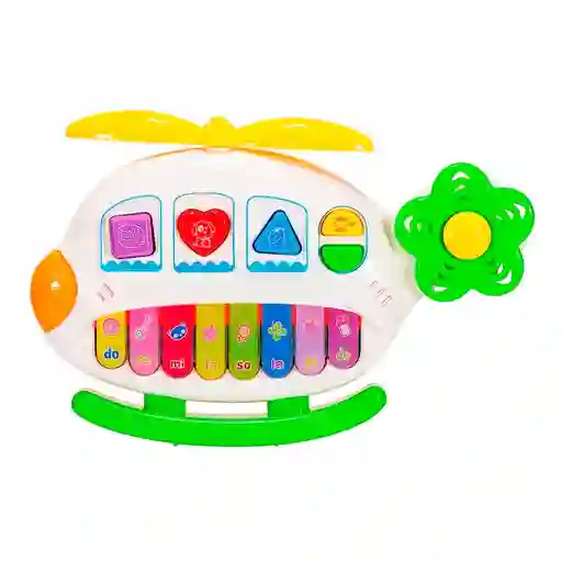 Piano Helicoptero Avion Animales Y Nota Musicales + Baterias Dayoshop