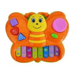 Piano Mariposa Luces Animales Y Nota Musicales + Baterias Dayoshop