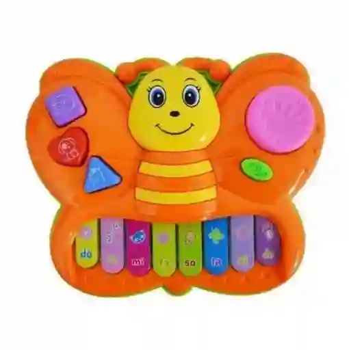 Piano Mariposa Luces Animales Y Nota Musicales + Baterias Dayoshop