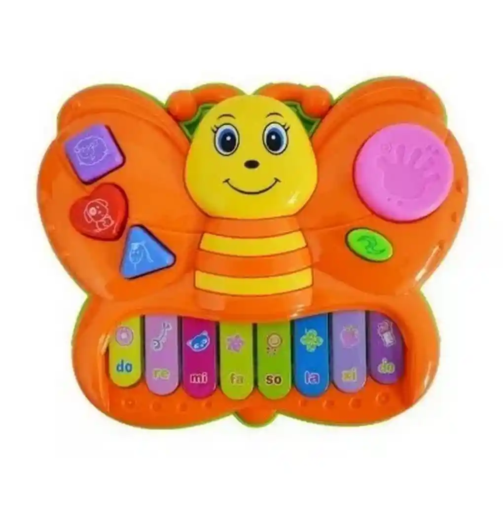 Piano Mariposa Luces Animales Y Nota Musicales + Baterias Dayoshop