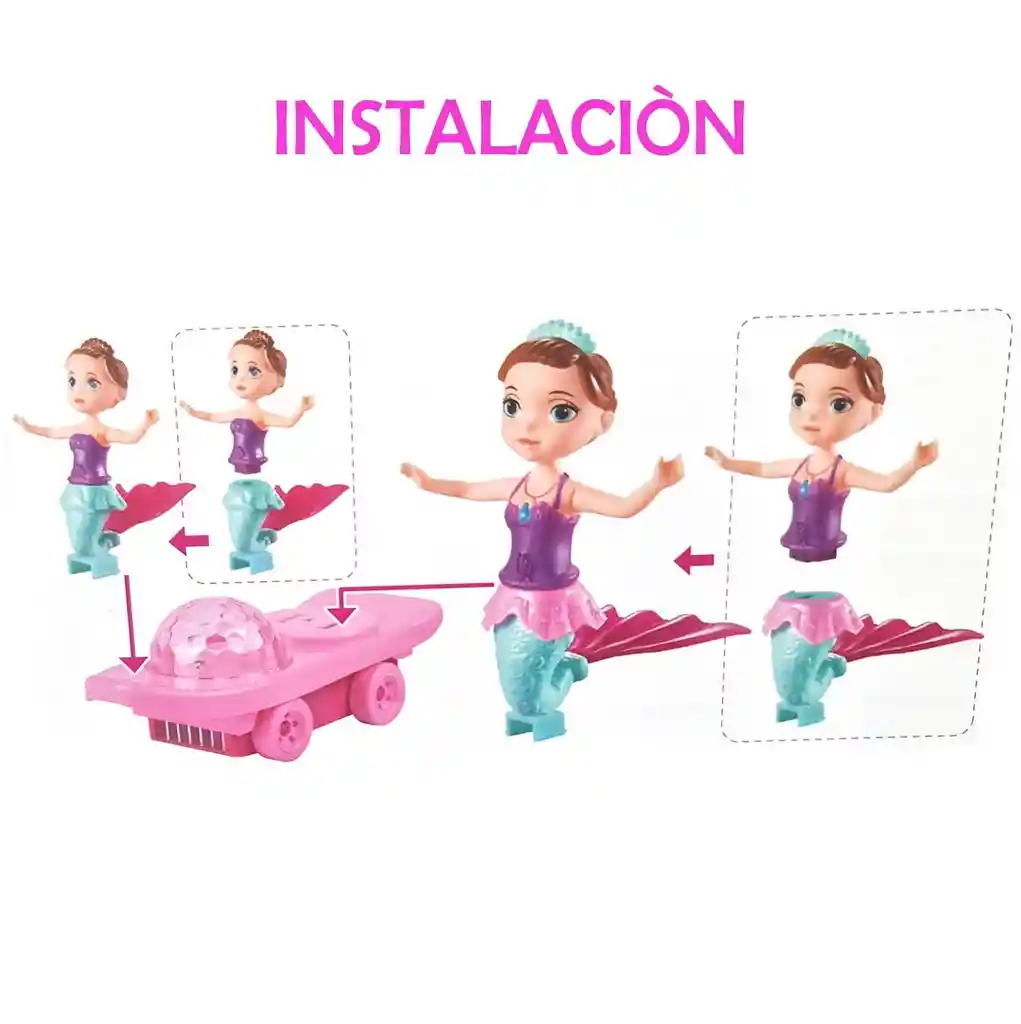 Sirena Baile Musical Con Patineta Scooter Juguete + Baterias Dayoshop