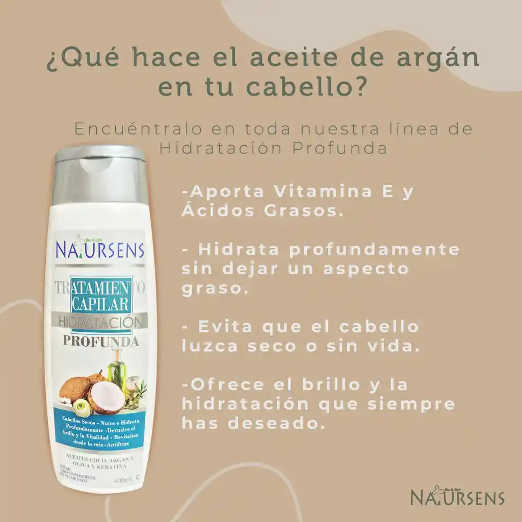 Tratamiento Hidratacion Profunda Cabello Seco Argan Coco