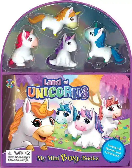 Libro Para Niños Y Juego 2 En 1 Figuras Unicornios Animales