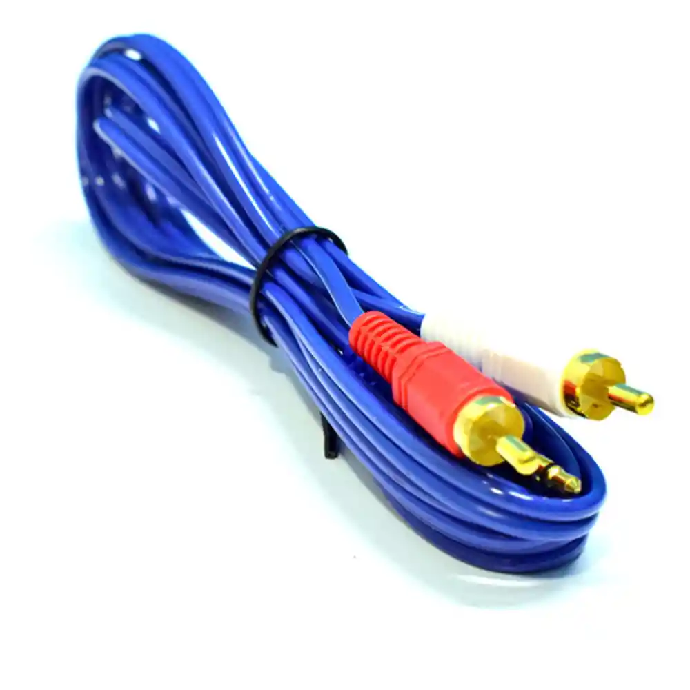  Cable Dvd 2X1 Fino Azul 1.5 Mts ( Blister ) (Ht30274) 