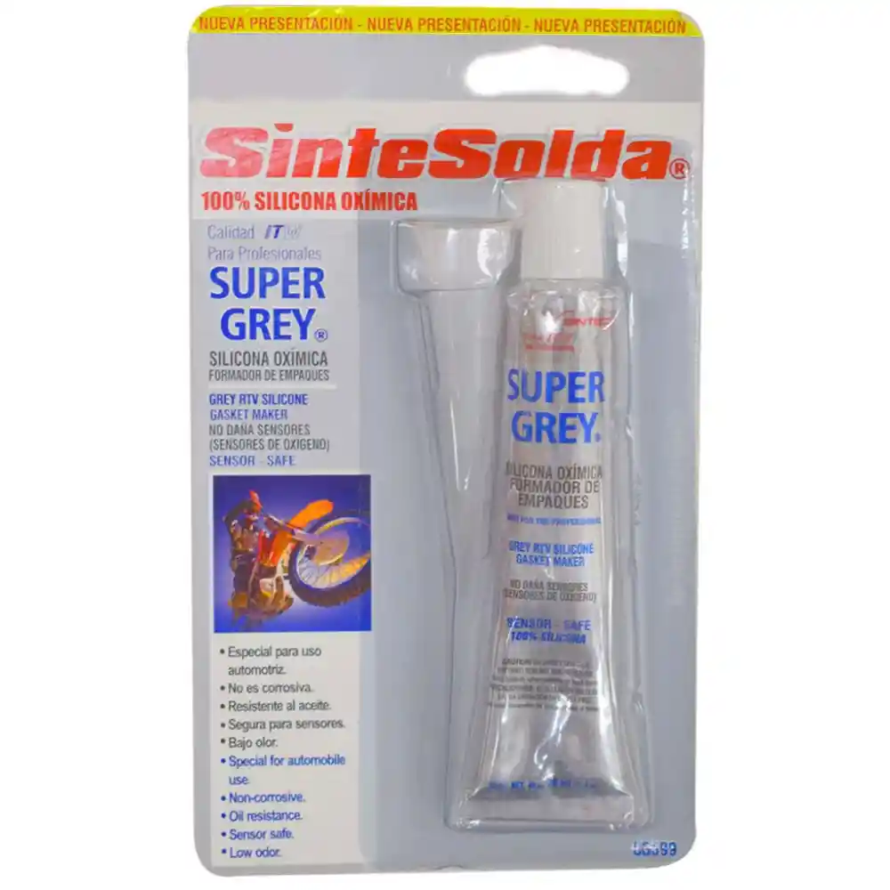 Silicona Sinteco 28ml Gris Automotriz (oximica) (super Grey) (1301040)