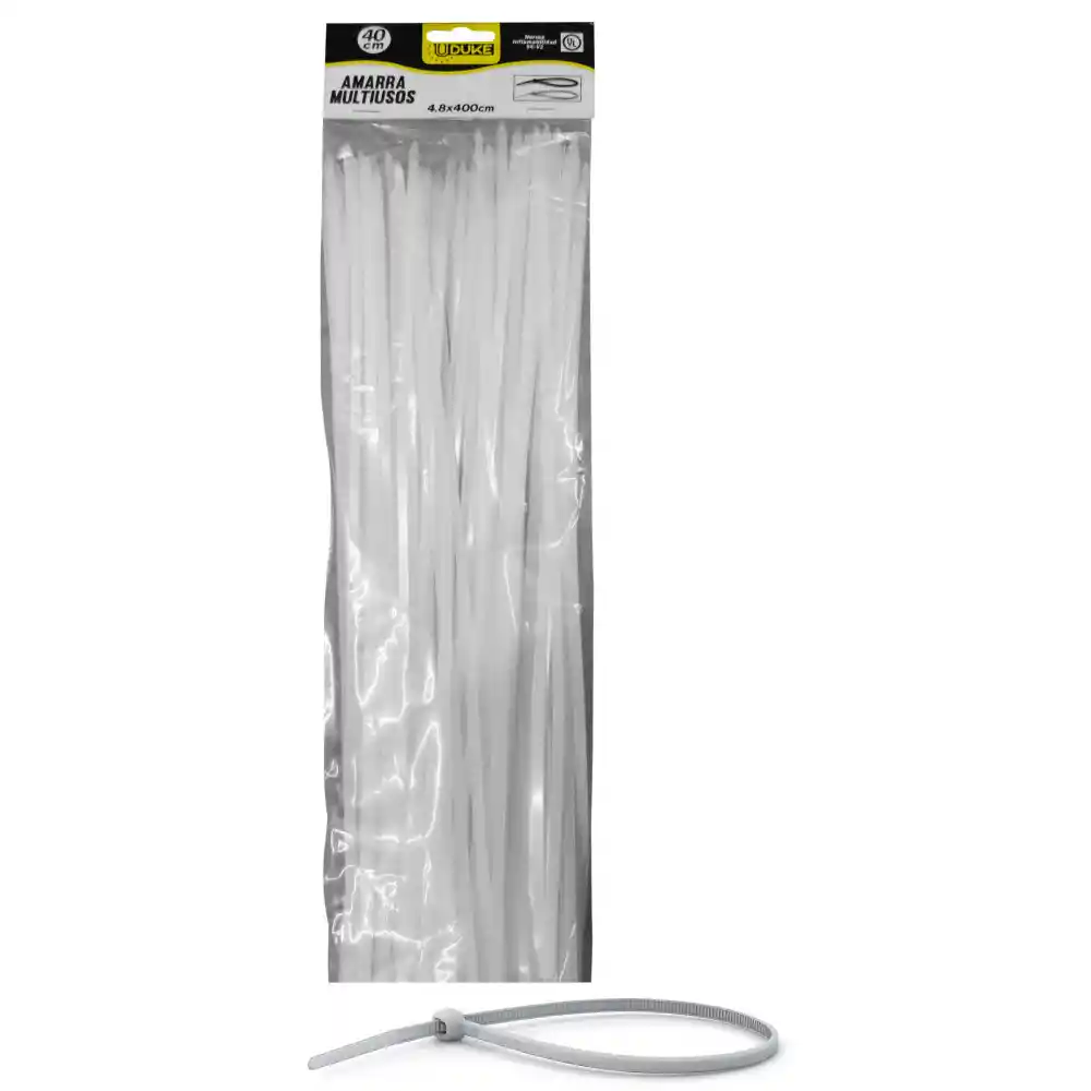 Amarra Plastica Uduke Blanca 40 Cm