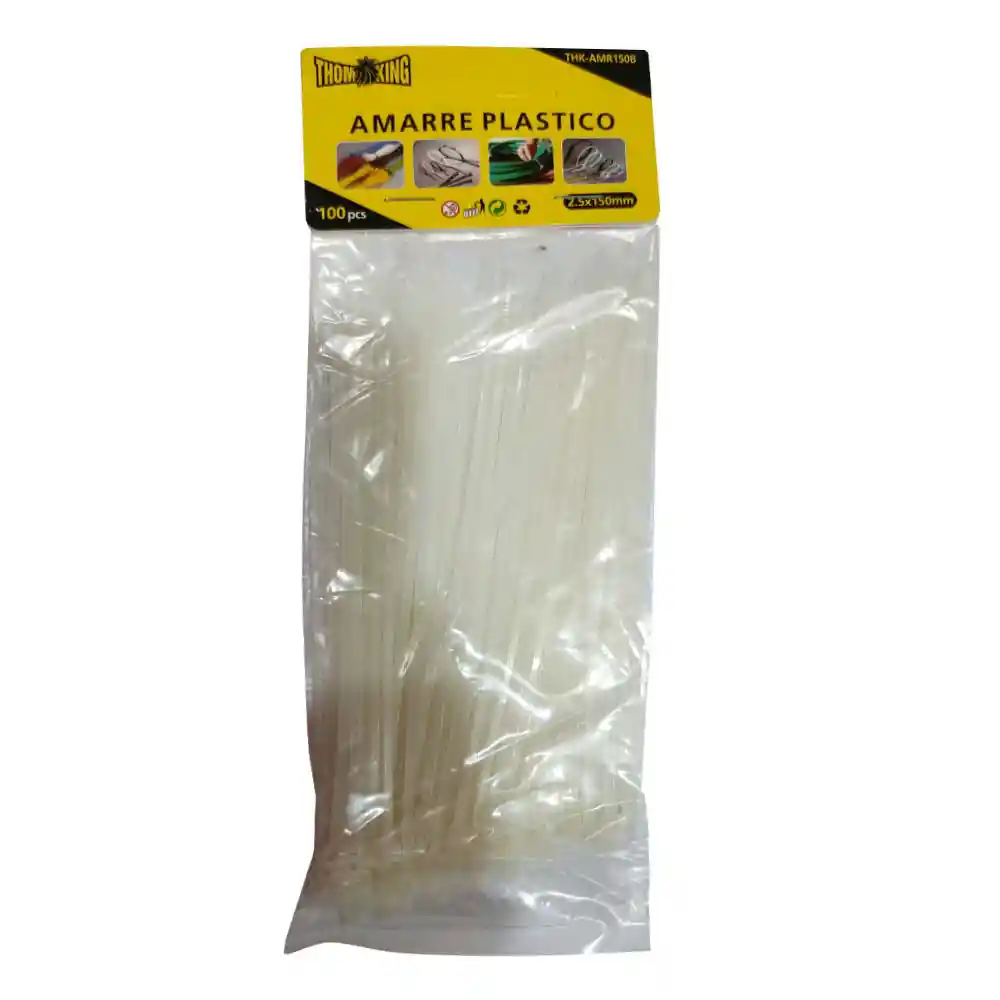 Amarra Plastica Blanca 15 Cm