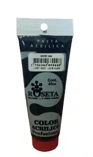 Acrilico Profesional Roseta Color Negro 45cc