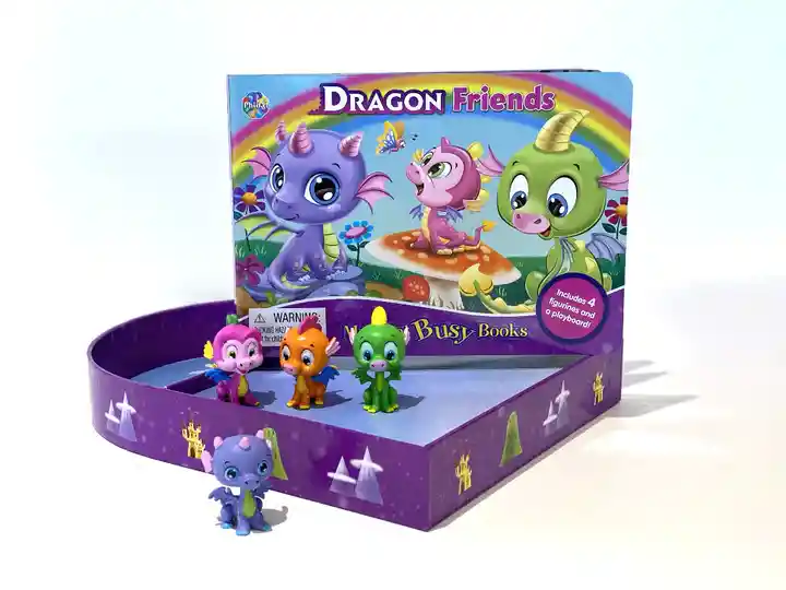  Libro Para Ninos Y Juego 2 En 1 Figuras  Dragón Es Animales 