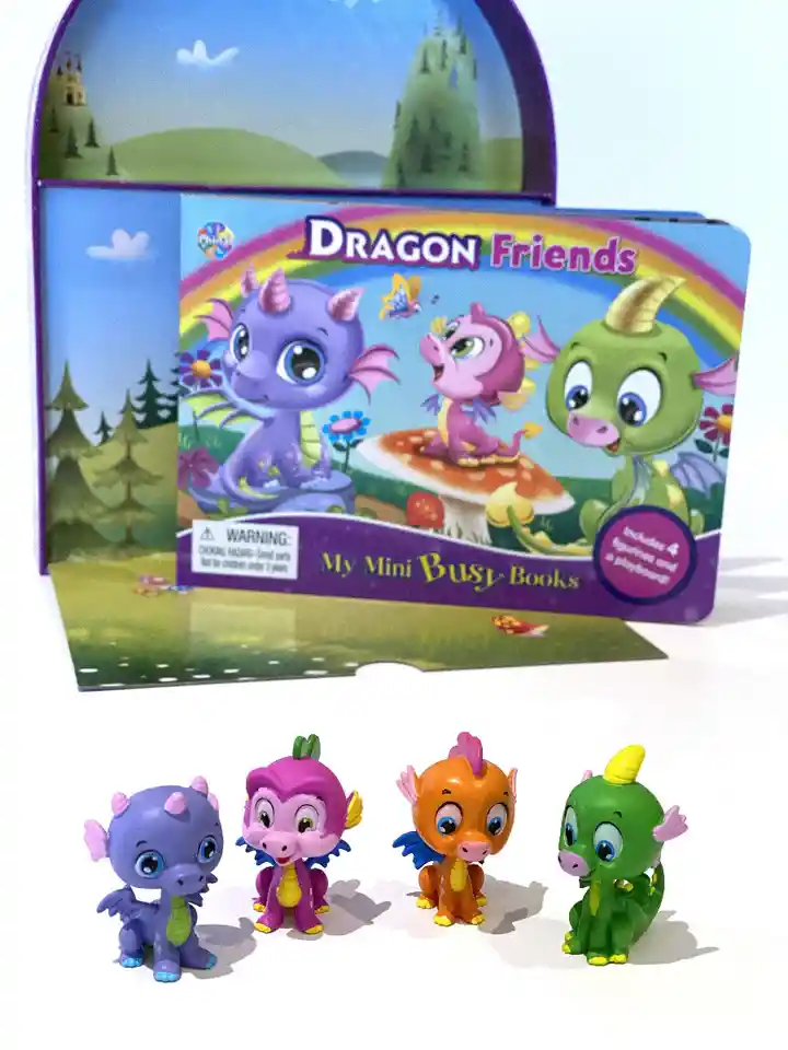  Libro Para Ninos Y Juego 2 En 1 Figuras  Dragón Es Animales 