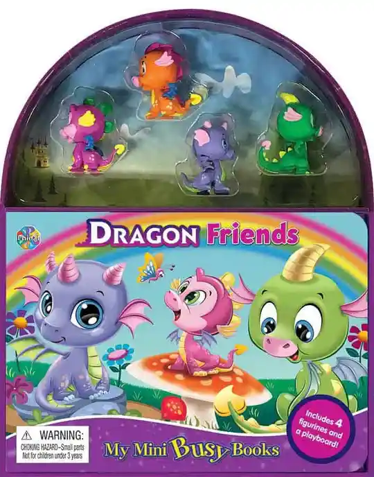  Libro Para Ninos Y Juego 2 En 1 Figuras  Dragón Es Animales 