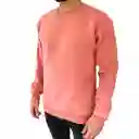 Saco Cuello Redondo Algodón Perchado Rosado Hombre