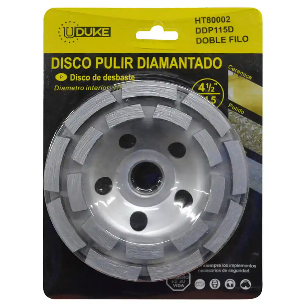 Disco Pulir Piedra Diamantado Segmentado Doble Filo Uduke 4 1/2 (ddp115d) (ht80002)