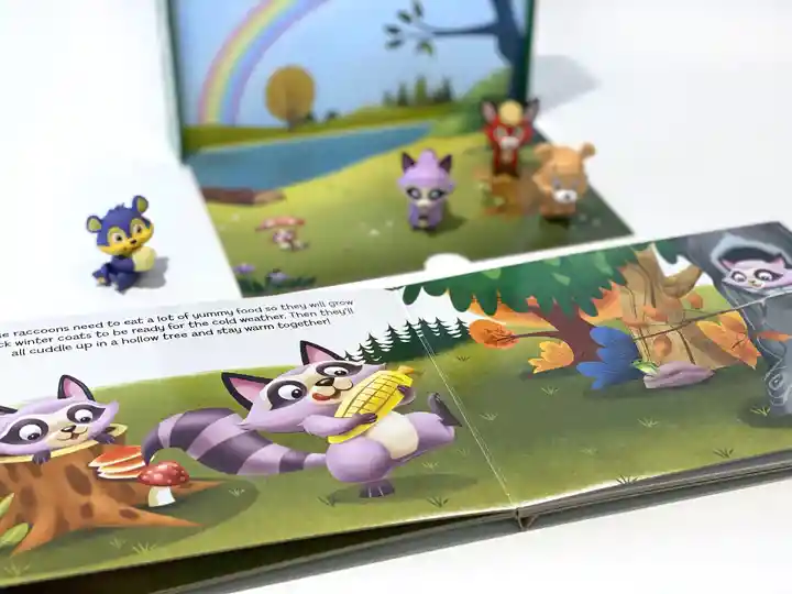 Libro Para Niños Y Juego 2 En 1 Figuras Amigos Del Bosque