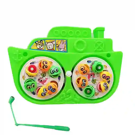 Juego De Pesca Iman Juguete Giratorio Infantil Barco Verde Dayoshop