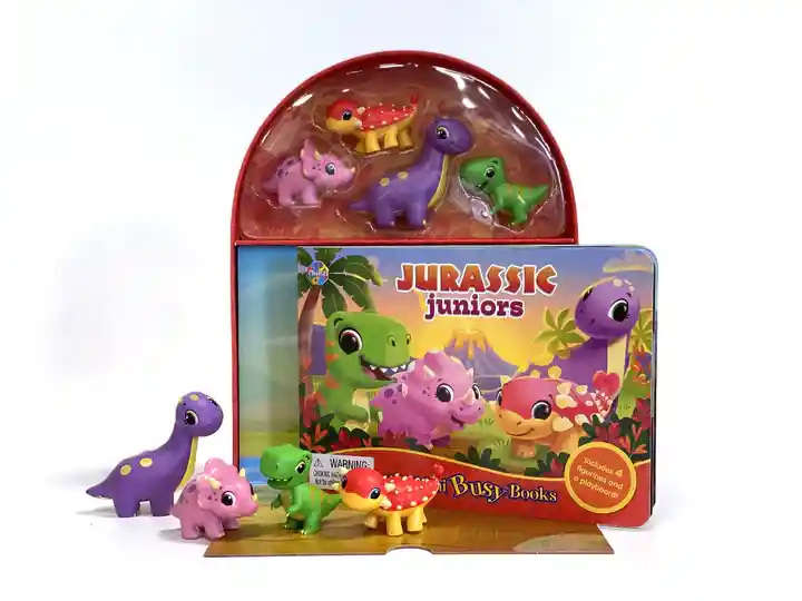 Libro Para Niños Y Juego 2 En 1 Figuras Dinosaurios Animales