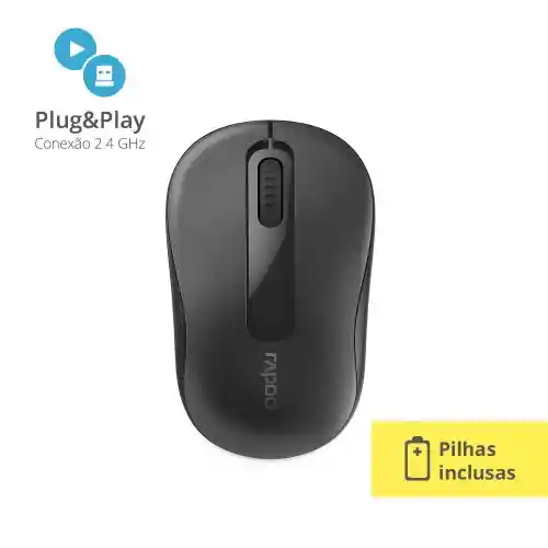 Mouse Inalámbrico Usb M10 Ra007 Negro 1000dpi - Rapoo