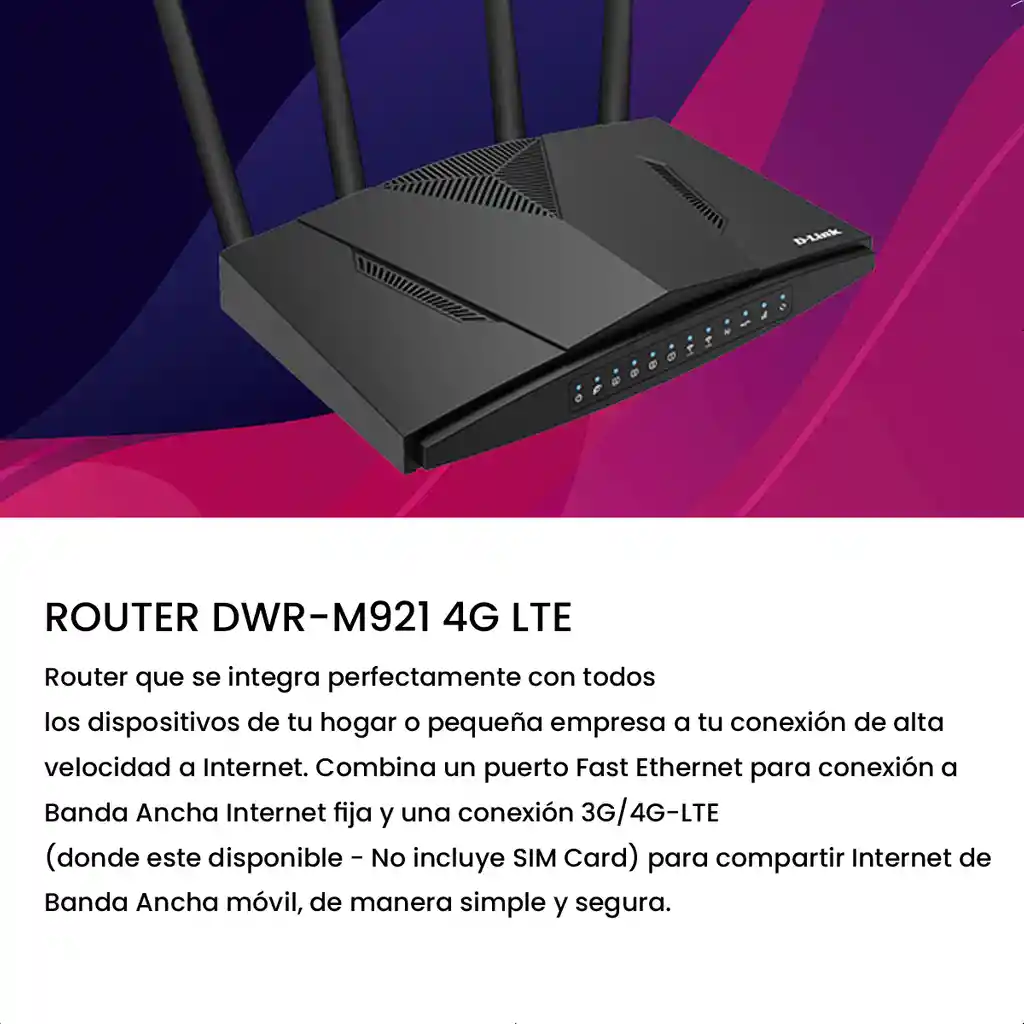 Router Lan Usb + Modem Wifi Móvil Sim 4g Lte D-link Dwr-m921