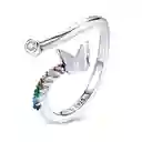 Anillo Ajustable Para Mujer Mariposa Multicolor Plata 925