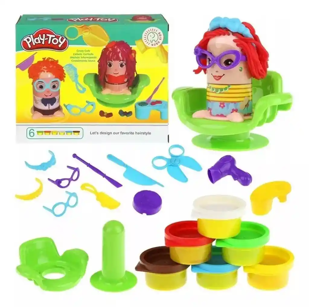 Set / Kit Juego De Peluqeria Cabello Plastilina Juguete Dayoshop