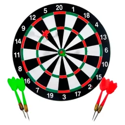 Tablero Doble Faz Tiro Al Blanco Y Diana 2en1 + Dardos Juego
