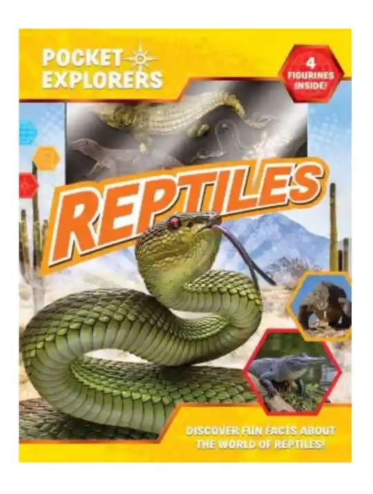 Libro Para Niños Y Juego 2 En 1 Figuras Animales Reptiles