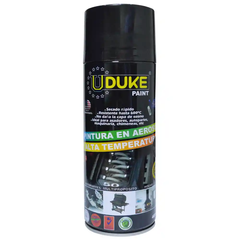 Aerosol Uduke Alta Temperatura Negro Mate 400 Ml (501) (ht40266)