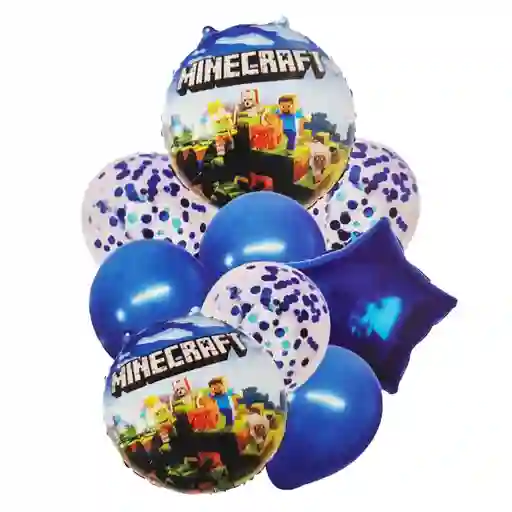 Kit Bouquet Globo Minecraft Feliz Cumpleaños City Dayoshop