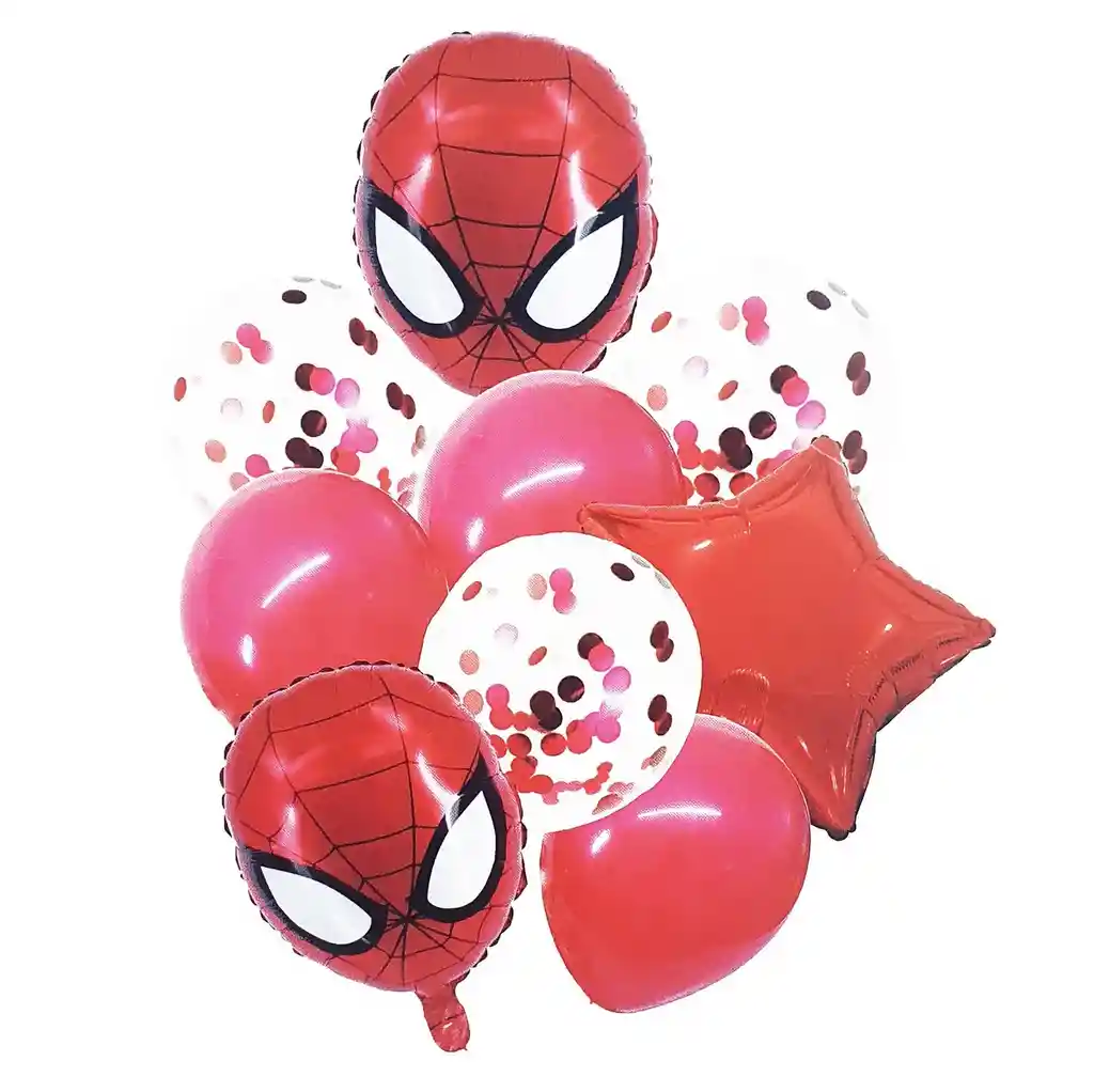 Kit Bouquet Globo Spiderman Hombre Araña Feliz Cumpleaños Dayoshop