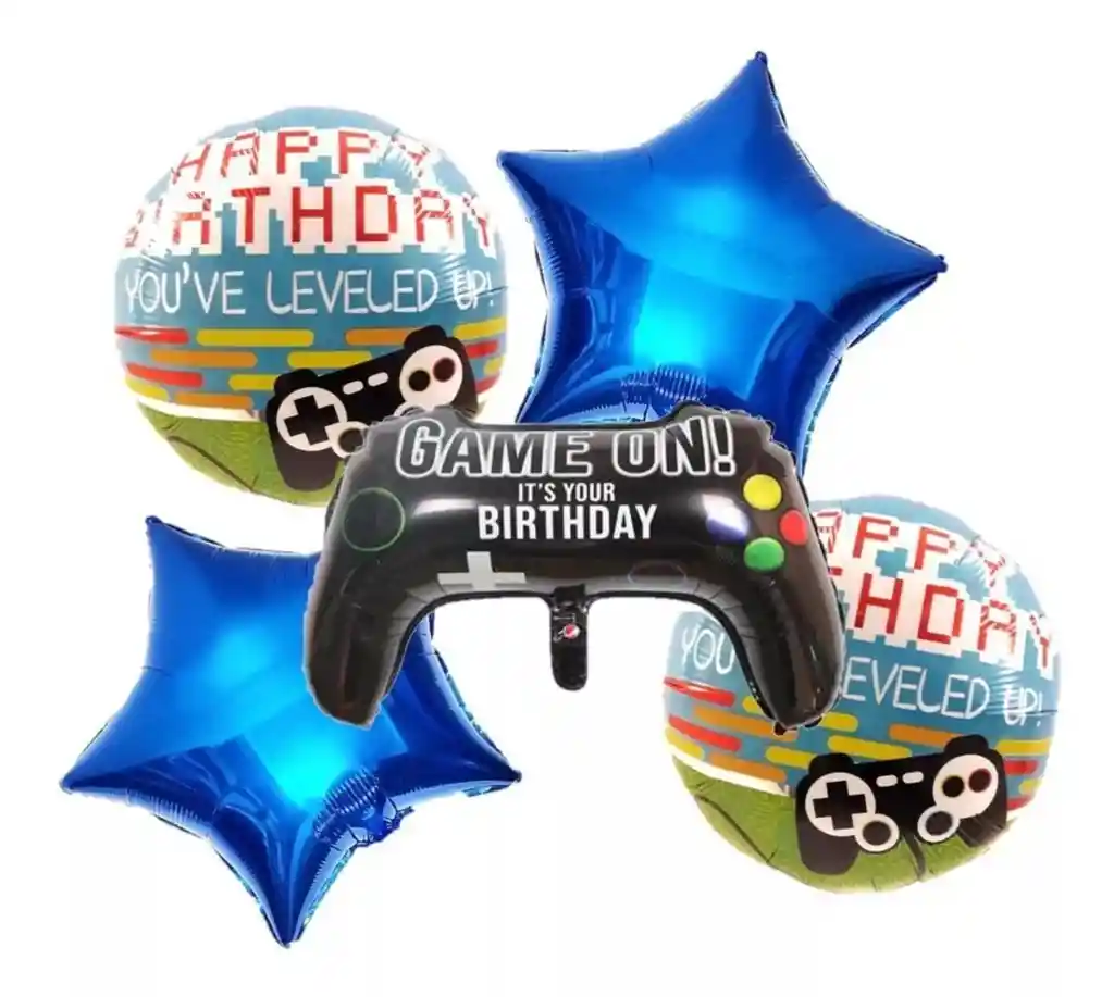 Kit Bouquet Globo Gamer Feliz Cumpleaños Jugador Dayoshop