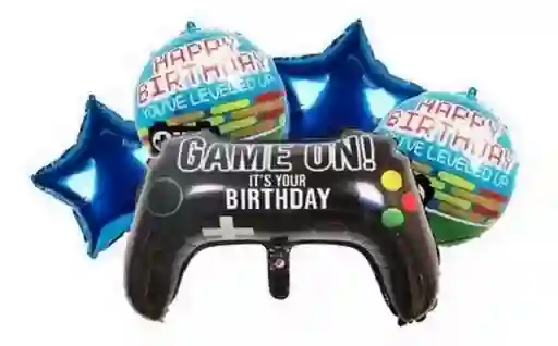 Kit Bouquet Globo Gamer Feliz Cumpleaños Jugador Dayoshop