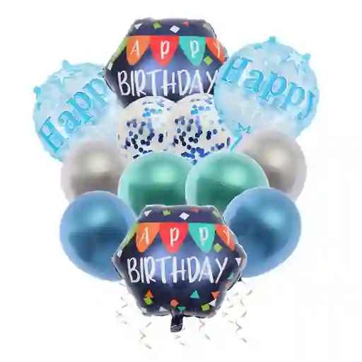 Kit Set Globo Feliz Cumpleaño Happy Birthday Tematico Color Dayoshop