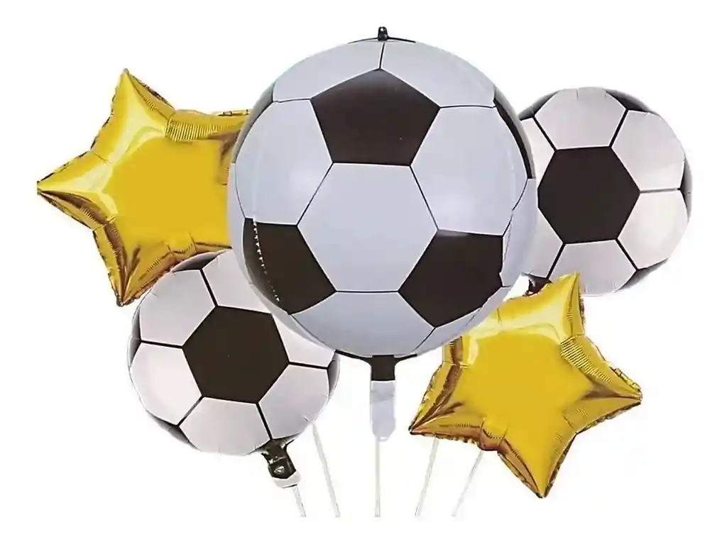 Kit Bouquet Globo Futbol Soccer Feliz Cumpleaños Estrella Dayoshop