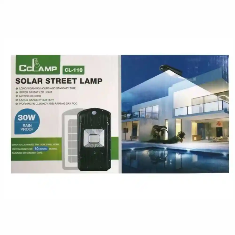 Lampara Con Panel Solar De 30w Sensor De Movimiento