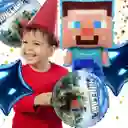 Kit Bouquet Globo Minecraft Feliz Cumpleaños World Dayoshop