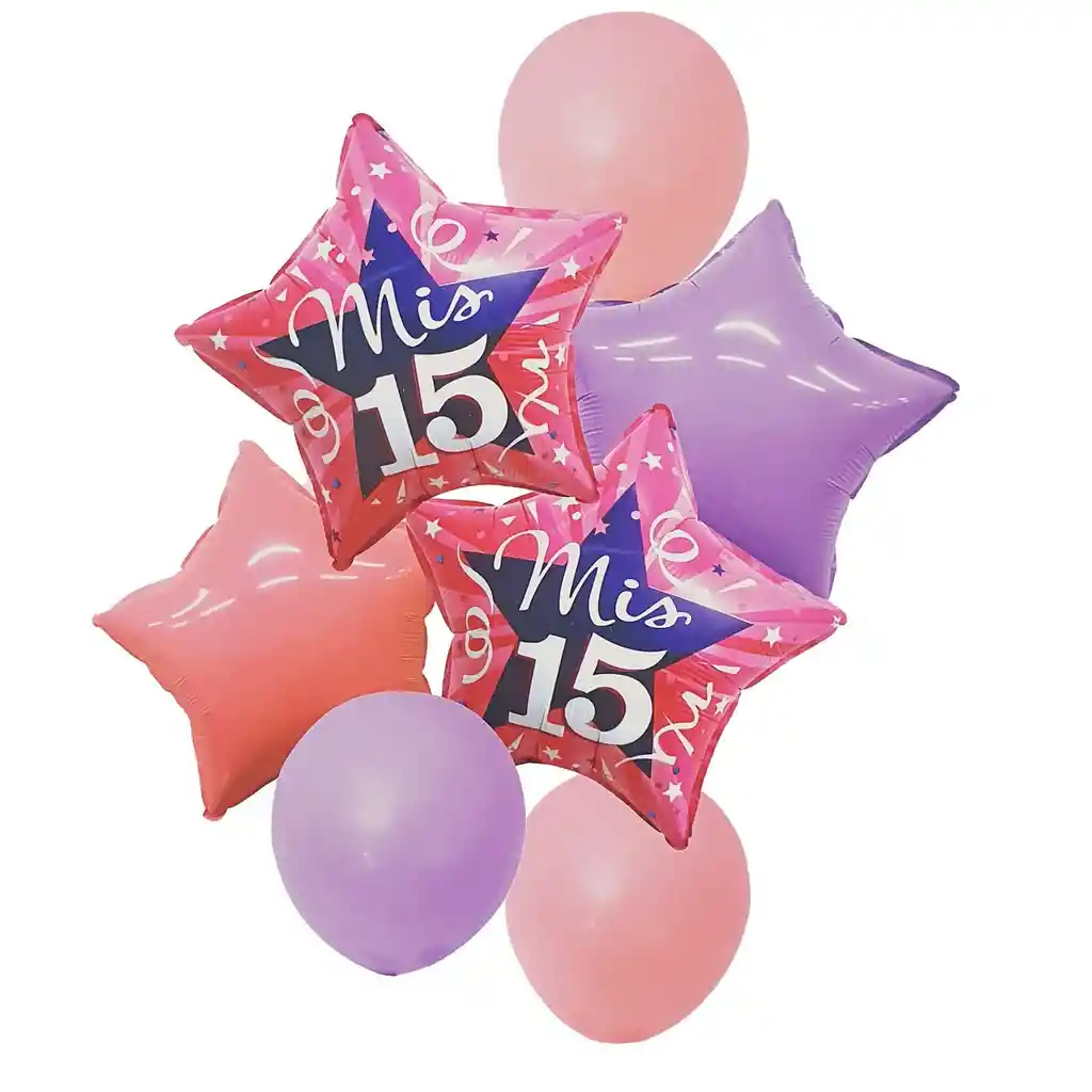 Kit Set Globo 15 Años Fiesta Feliz Cumpleaño Happy Birthday Dayoshop